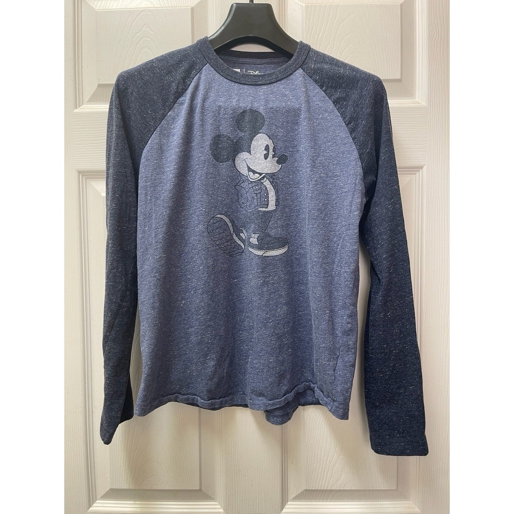 Disneyland Gap Mickey Mouse Men's Small Blue 3/4 Sleeve Baseball T-Shirt